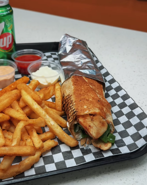 Chicken Shawarma Wrap (Saj Bread)